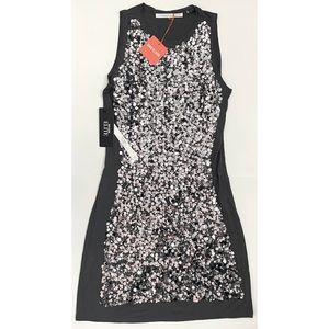 NWT Susana Monaco Form Fitting Graphite Sequin Dress M